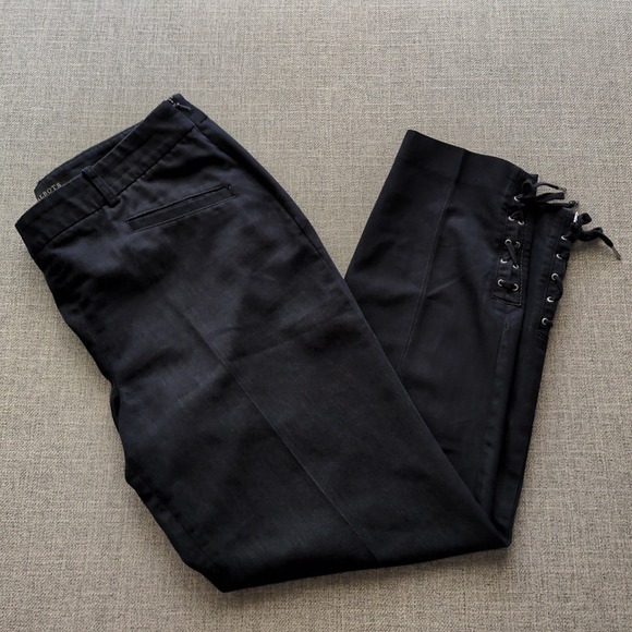 Talbots Pants - Talbots Womens Pants SZ 6 Chambray Gray Chino Side Zip Cotton Ankle Lace-Up